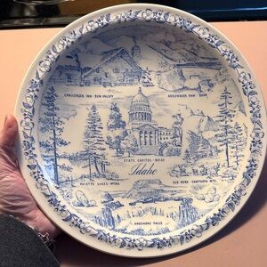 Idaho Scenic Blue and White Dinner Plate